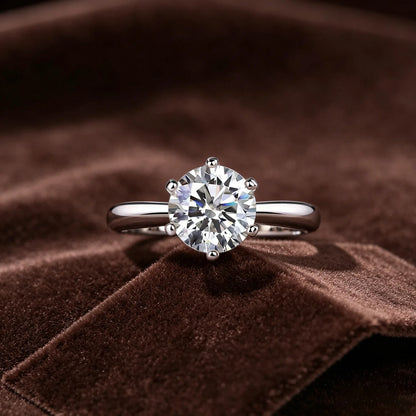 S925 pure silver simple men's and women's rings, light luxury versatile rings, moissanite six claw rings, romantic jewelry gifts, Valentine's Day classroom gifts, wedding engagement anniversary gifts, girlfriends' Valentine's