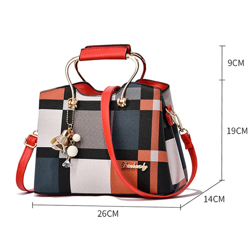 Luxury Design Messenger Bags Women PU Leather Purse and Handbags for Women Vintage Plaid Ladies Travel Crossbody Shoulder Bag