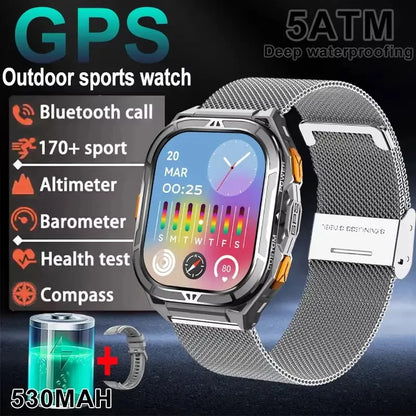 Luxury AMOLED Smartwatch Real GPS 5ATM Waterproof Smart Watch Electronic Clock Sports Wrist Digital Watches for Man Android 2026