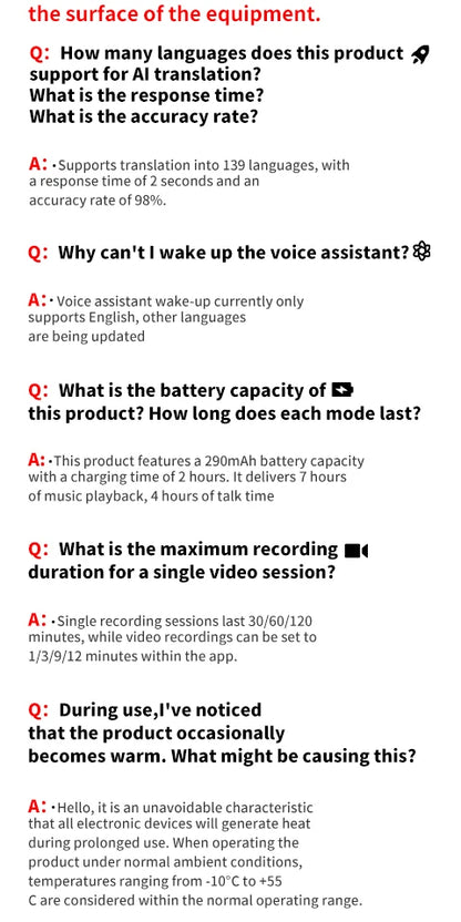 PEJE AI Smart Glasses with Camera, 1080P HD Video Recording Glasses, AI Assistant (ChatGPT/Doubao), Real-Time Translation