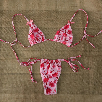 Micro Bikini Push Up Women Swimsuits 2025 Sexy Female Swimwear Brazilian Bikini Set Thong Biquini Swim Suits Print Beachwear