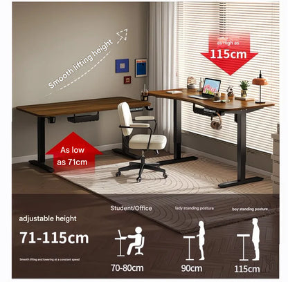 Electric Standing Desk 80/100/120/140cm Height Adjustable Office Computer Desk Study Gaming Table for Workstation Business Use