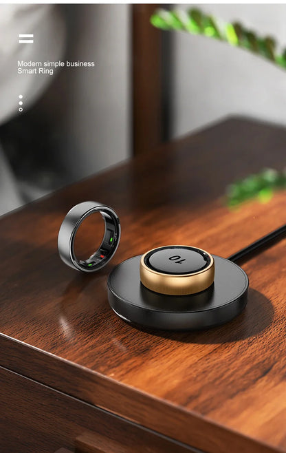 Uhoofit R10 Smart Ring with Charging Dock Men Women Health Sleep Heart Rate Monitoring IP68 & 5ATM Waterproof Multi-sport Mode