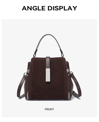 NEW Winter Women's Vintage Natural suede Leather Shoulder Bags Ladies Luxury Designer Cowhide Handbags Female Crossbody Bag