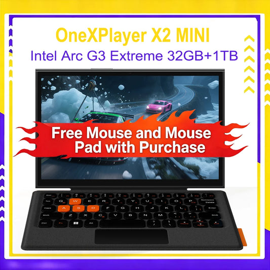 ONEXPLAYER X2 Mini 3-in-1 Handheld Game Console Intel Arc G3 Extreme 8.8'' AMOLED 144Hz Windows Portable Gaming PC Tablet Laptop