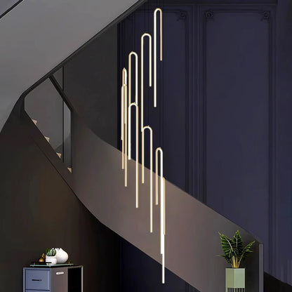 Modern ring stairs led lights pendant light lamps for living room led Chandeliers for dining room hanging light indoor lighting