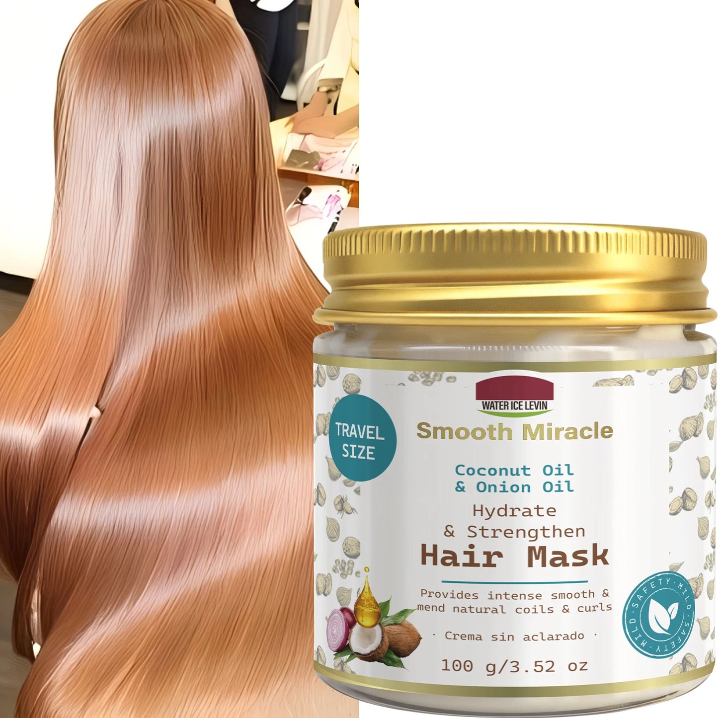 Coconut & Onion Oil Hair Mask - Hydrating & Strengthening Treatment for Smooth, Healthy Curls