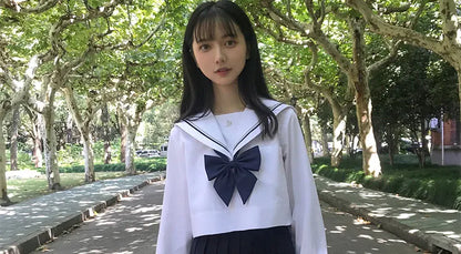 JK Uniform Full Set Basic Spring Shore Gold Two Long-sleeved Japanese Soft Girl Student College Style Sailor Suit