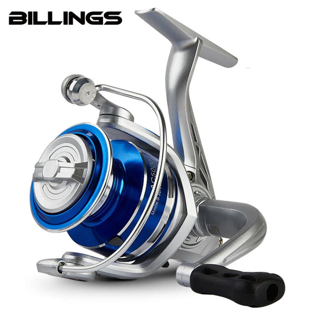 BILLINGS AC Spinning Fishing Reel,10KG Max Drag,Metal Spool,5.2:1 Gear Ratio,for Freshwater Saltwater,Fold Rocker Easy Carry