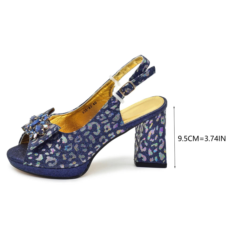 African Matching Shoes and Bags for Party Nigerian Ladies Super High Heels Sandals for Party Elegant Heeled Shoes for Women