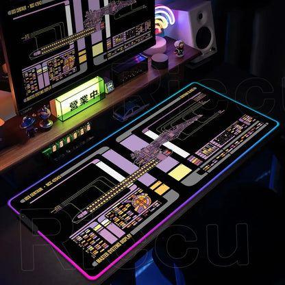 RGB Pc Gamer S-Star Treks Keyboard Expansion Mouse Pad LED Glowing Mat Rubber Backlight Gaming Computer Laptop Home Office Setup