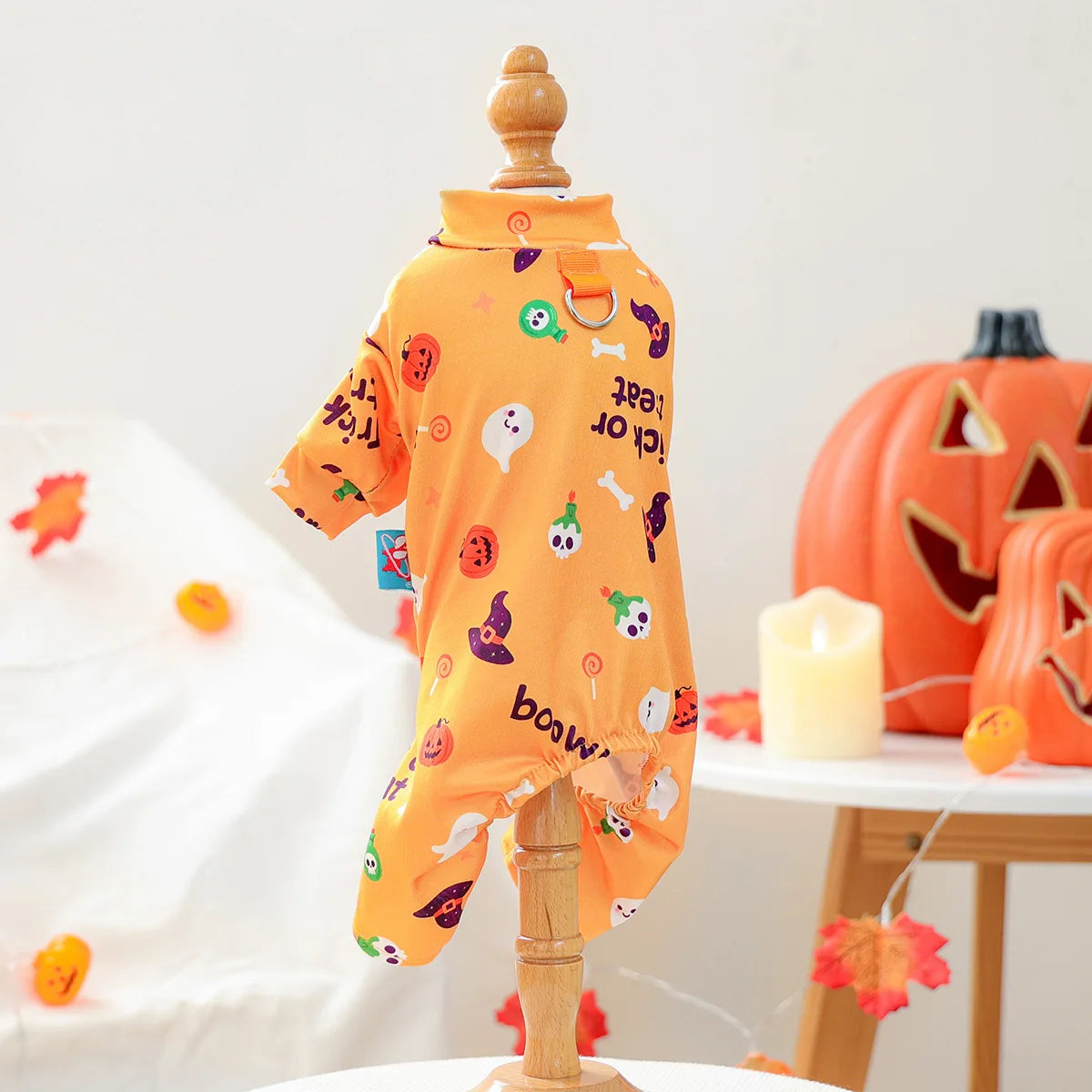 Girl Halloween Pajamas Apparel For Small Dogs Chest Closed Pet Indoor Home Wear Clothes Overall Tracksuit Chihuahua Yorkshire