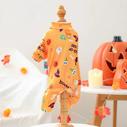 Girl Halloween Pajamas Apparel For Small Dogs Chest Closed Pet Indoor Home Wear Clothes Overall Tracksuit Chihuahua Yorkshire