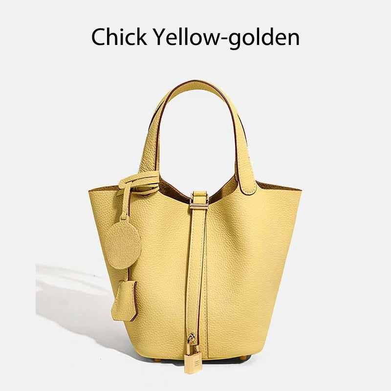 Women Bags Handbags Bucket Bag Real Leathe Fashion Tote Bag Genuine Leather Luxury Desginer Big Size Large Lady Hand Bags