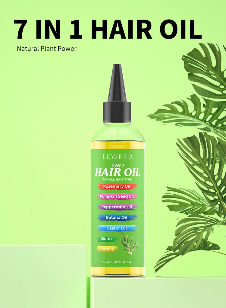 7-IN-1 Hair Oil Rosemary Hair Oil Strengthening Thick Hair Oil Batana Castor Nourishing Moisturizing Smoothing Anti Hair Loss