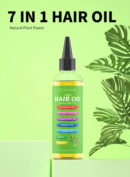 7-IN-1 Hair Oil Rosemary Hair Oil Strengthening Thick Hair Oil Batana Castor Nourishing Moisturizing Smoothing Anti Hair Loss