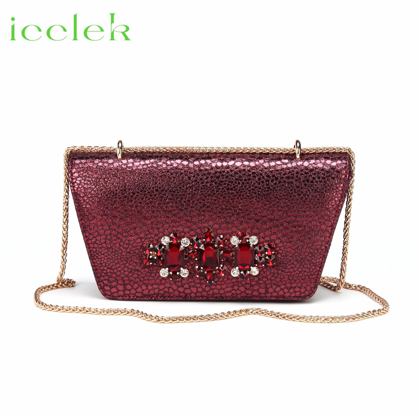 2025 New Elegant Nigerian Women’s Wine Color Heeled Shoes and Rhinestone Handbag Set Italian Design for Parties and Weddings