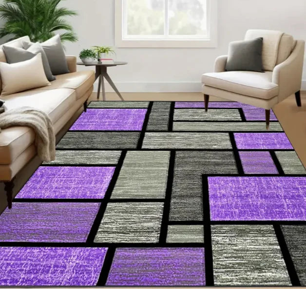 Black Geometric Large Carpet Light Luxury European and Carpet Home Sofa Tea Table Mat Indoor Outdoor Carpet Floor Mat Decoration