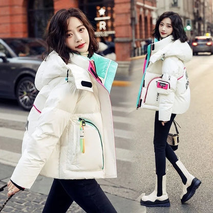 2025 Winter Glossy Waterproof X-long 90% White Duck Down Coat Women Thick Loose Outerwear Warm Down Jacket Hooded Parkas Coats