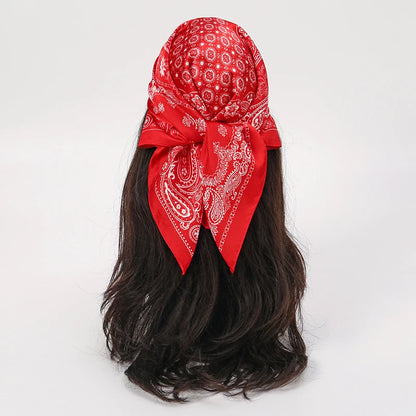 70Cm Square Paisley Printed Women Scarf Silk Satin Scarves Shawl Designer Headband Hijab Bandana Wrap Bufanda