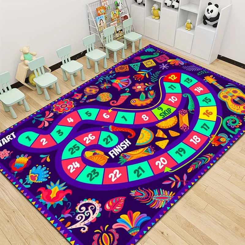 15 Size Snakes and Ladders Game Pattern Rug Carpets for Bedroom Living Room Mat Creative Door Mat Dressing Room Rugs Play Mats