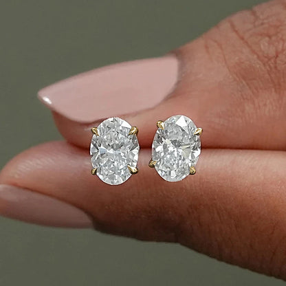 0.5-5ct Oval Cut Moissanite Stud Earring for Women D Color Sparkling Diamond 925 Sterling Silver Ear Studs Party Jewelry Gifts