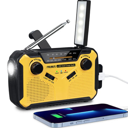 3000mAh Portable Emergency Solar Power Radio Hand Crank Charging AM/FM Weather Radio Led Reading Flashlight Bank Phone Charger