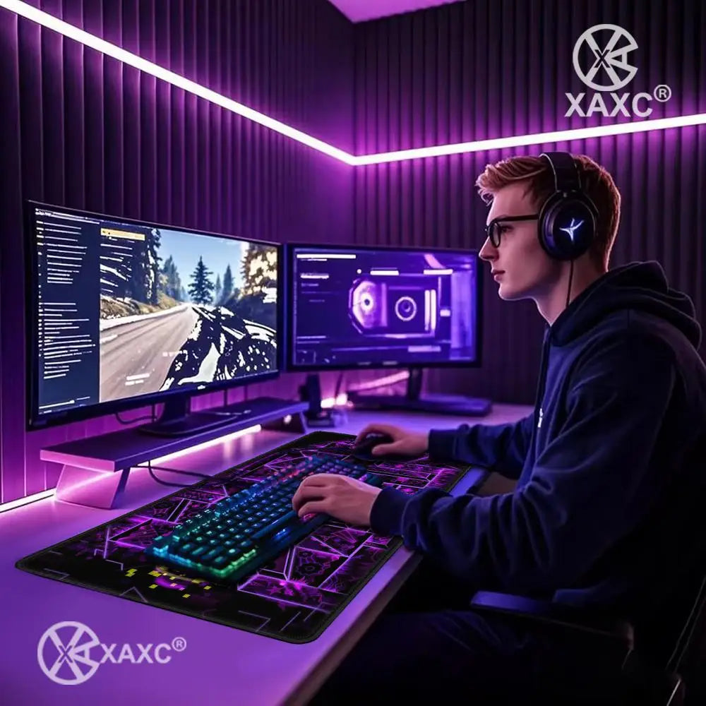 E-sports Cool Mouse Pad Geometry Dash Gaming Desk Mat Laptop Carpet PC Cabinet Large 900x400mm Accessories Computer XXL XAXC