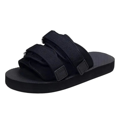 High Quality Outdoor Men Slippers Hook&Loop Canvas Casual Couple Shoes Slip-on Beach Slippers Sandals Women Shoes Flip Flops