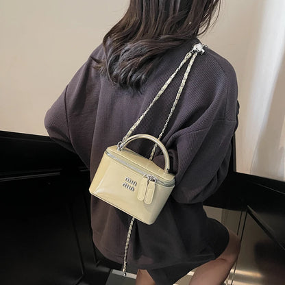Women Square Handbags 2025 Spring Fashion Chains Crossbody Bags Soft PU Shoulder Bag Ladies Elegant Chic Mini Mobile Phone Bags