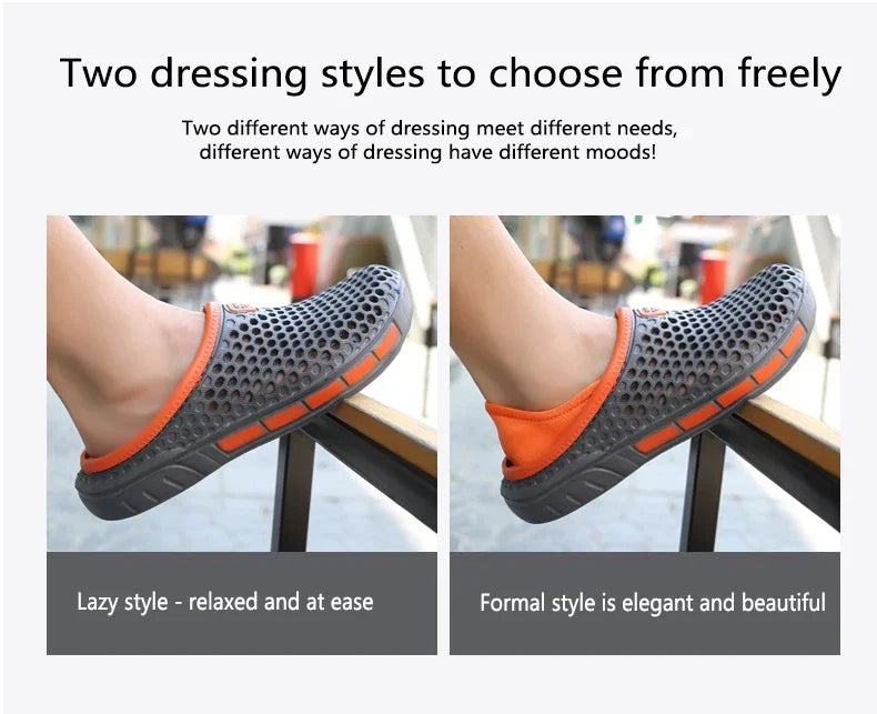 Summer Outdoor Men's Slippers Garden Clogs Male Casual Shoes Fashion Luxury Sandals Comfort Home Soft Slippers 40-47