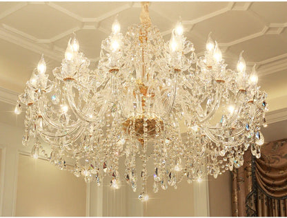 Luxury Home Crystal Chandeliers Villa Lighting for Living Room Decorate LED Ceiling Pendant Lights Indoor Hanging Lights Fixture
