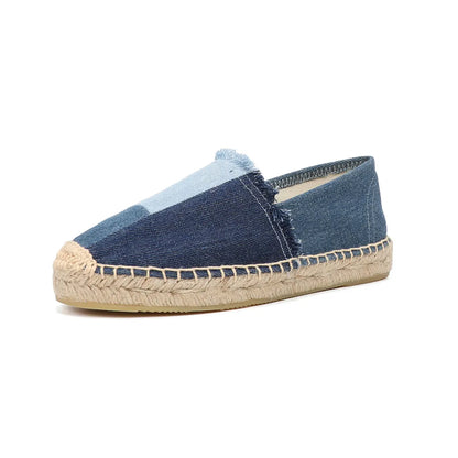 Espadrilles Women's Shoes Luxury Denim PATCHWORK  Flat Platform  Stylish and Trendy Footwear for Fashion-Forward Females