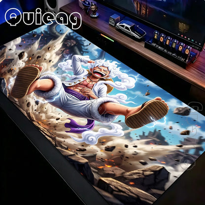 New One Piece Mouse Pad Oversized Computer Keyboard Pads Anime Office Luffy Gear 5 Mousepad E-sports Gaming Table Mat 900x400mm
