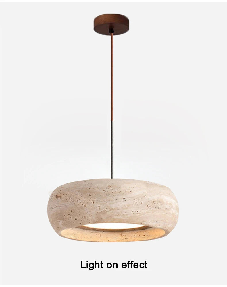 Japanese Wabi Sabi Stone Pendant Lamp for Bedroom Bedside Table Lights Minimalist Island Kitchen Dining Room Hanging Chandeliers