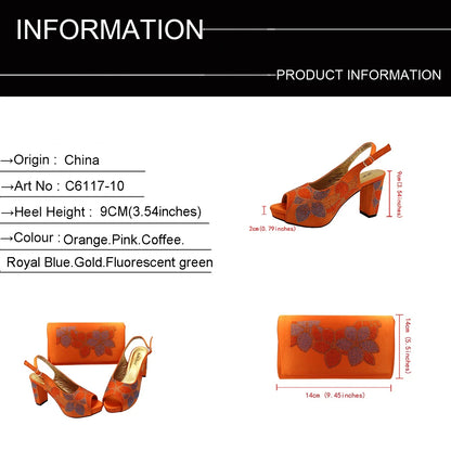 Baby Pink Flower Pattern Mature Pumps African Design Women Matching Shoes and Bag with Platform High Quality Sandals for Wedding