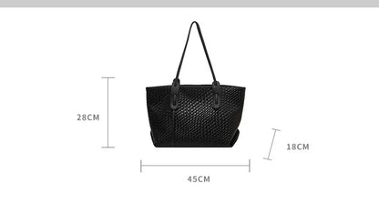 Autumn and Winter Trendy Vintage Rhombic Woven Shoulder Bags Large Capacity Underarm Bag Daily Commuting Bag Casual Handbags