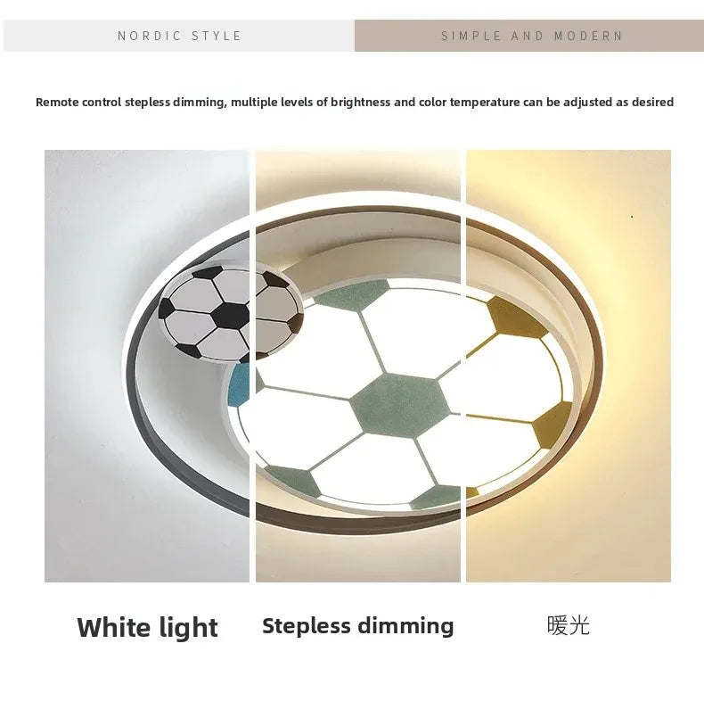 Children Modern Football Ceiling Lights LED Lamp for Boy's Bedroom Kids Study Living Dining Room Art Home Decoration Chandelier