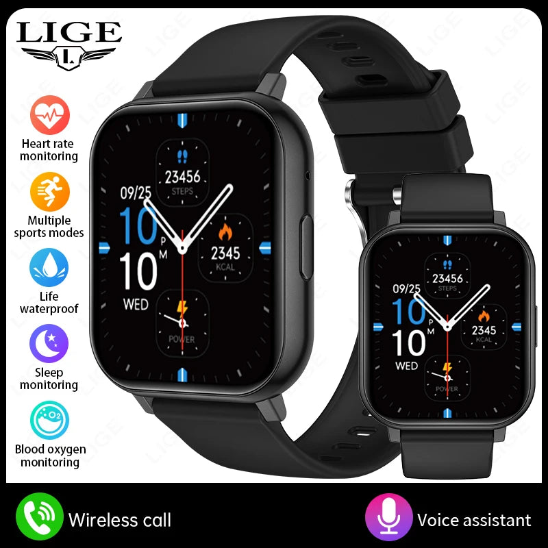 LIGE 2026 New Smart Watch Women Men Bluetooth Talking Blood Oxygen Heart Rate Monitoring Smart Watch For Women Men Holiday Gift
