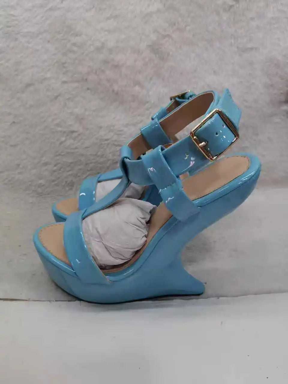 Yellow Heels Strappy Heeled Sandals Hoof Heel Buckle Strap Shoes Summer Women Luxury Designer Sandalias De Mujer Solid Blue Red
