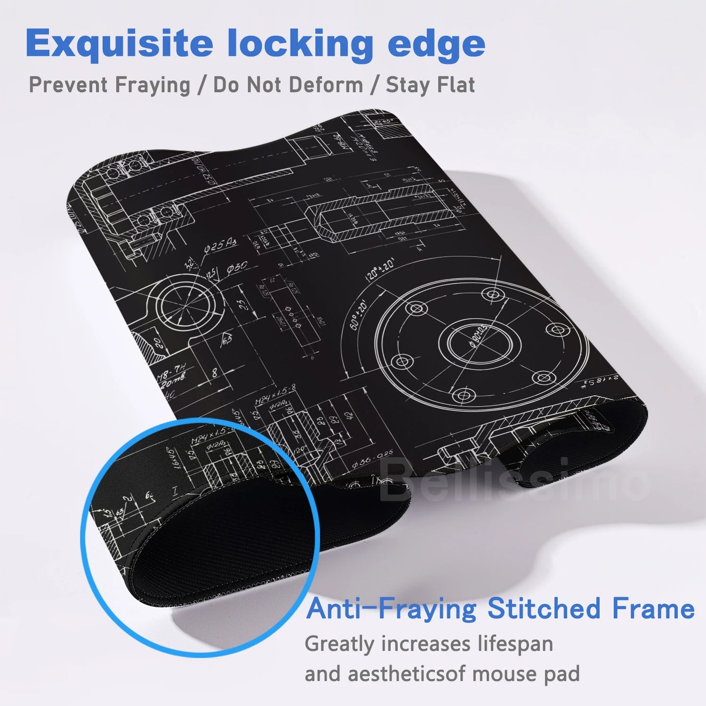 Mouse Pad Gaming Accessory Mechanical Drawing Large HD Mousepad XXL MousePad Natural Rubber Carpet Non-Slip Table Mat Office Rug