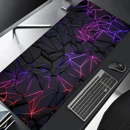 Large Gaming Mouse Pad 90x40 Red Blue Gradient Design Non-Slip Rubber Sewn Edge Gaming Desk Mat Keyboard Gamers and Office Work
