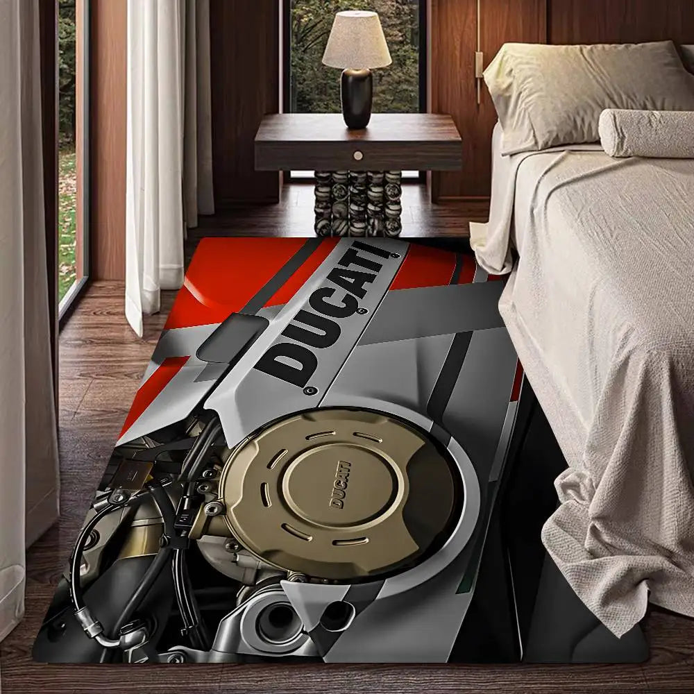 D-Ducati Motorcycle LOGO Floor Mat Rectangle Anti-slip Home Soft Badmat Front Door Indoor Outdoor Mat Welcome Doormat