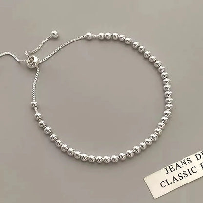 925 Sterling Silver Beautiful Bead Bracelets For Women Korean Fashion Designer Adjustable Bead Bracelet Luxury Original Jewelry