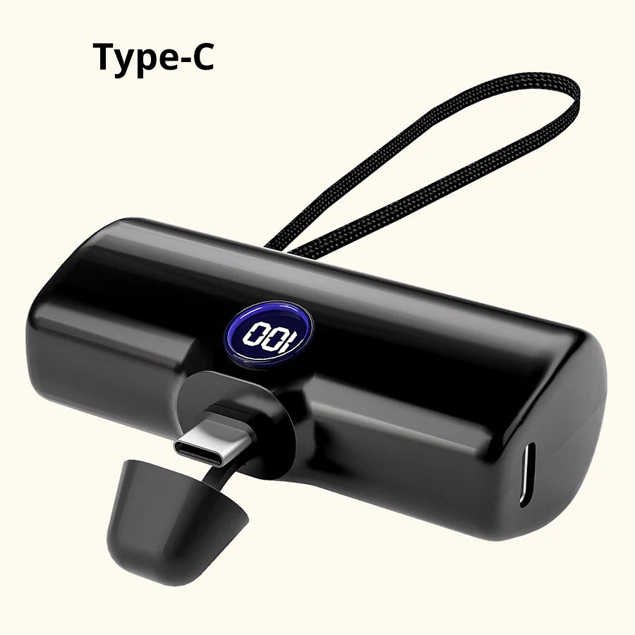 Fast Charging Power Bank Portable Charger External Battery Pack for iPhone Android LED Digital Display 5000mAh Mini Powerbank