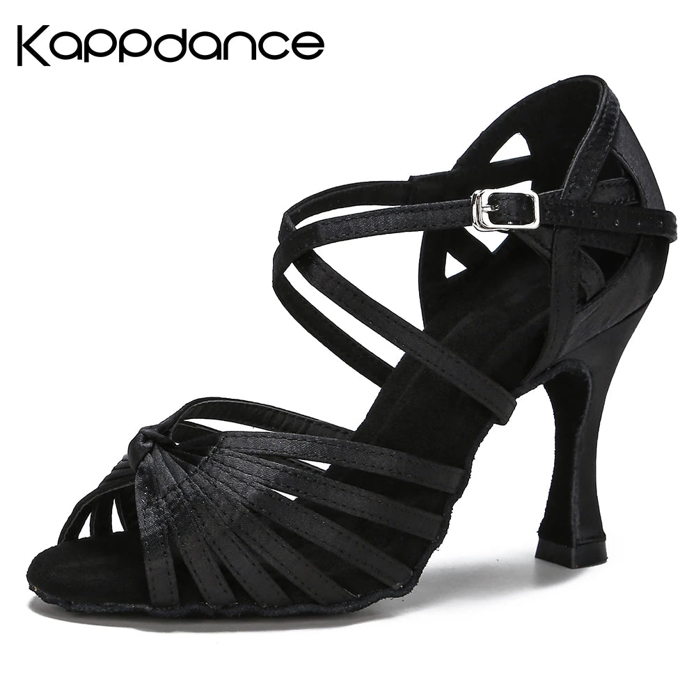 High Quality Silk Satin Women's Dance Shoes Latex Soft Soled Tango Latin Salsa Dance Shoes Professional Ballroom Party Shoes