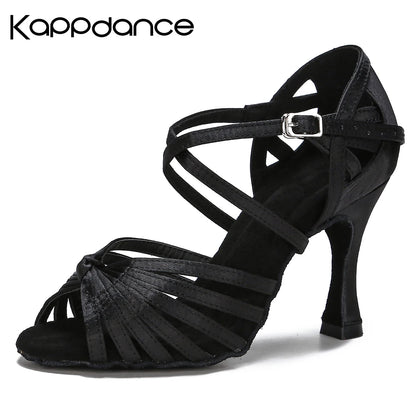 High Quality Silk Satin Women's Dance Shoes Latex Soft Soled Tango Latin Salsa Dance Shoes Professional Ballroom Party Shoes