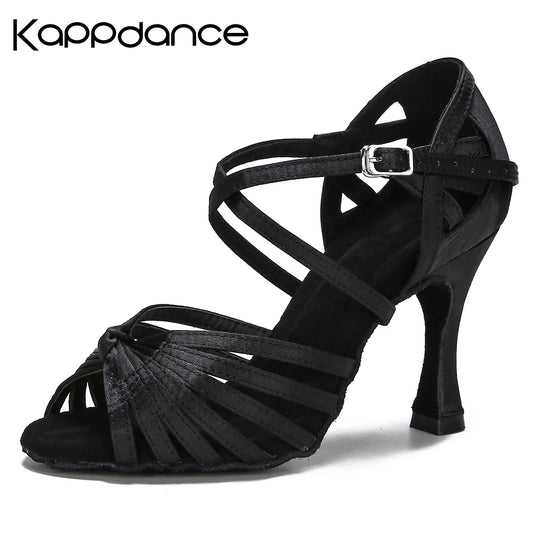 High Quality Silk Satin Women's Dance Shoes Latex Soft Soled Tango Latin Salsa Dance Shoes Professional Ballroom Party Shoes