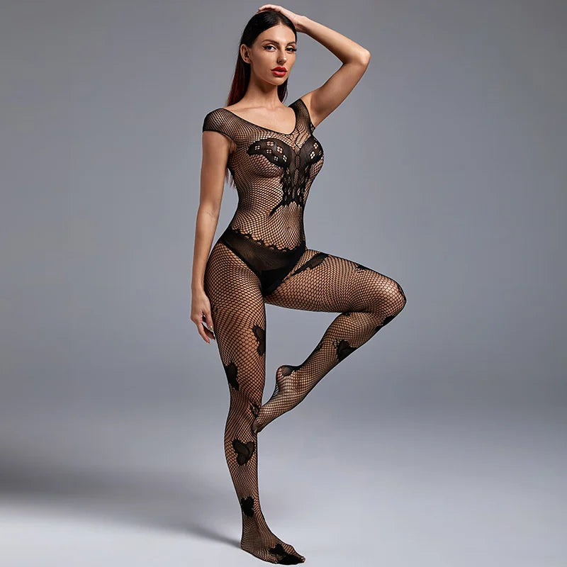 Sexy Lingerie Bodystocking Hot Bodysuits Women Sexy Fishnet Lingerie Elasticity Porno Crotchless Underwear Mesh Lingerie For Sex