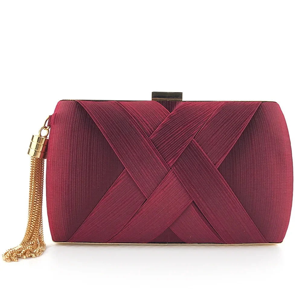 2024 New Fashion Women Evening Bags Tassel Ladies Clutch Purse Shoulder Chain Wedding Party Handbags Bags